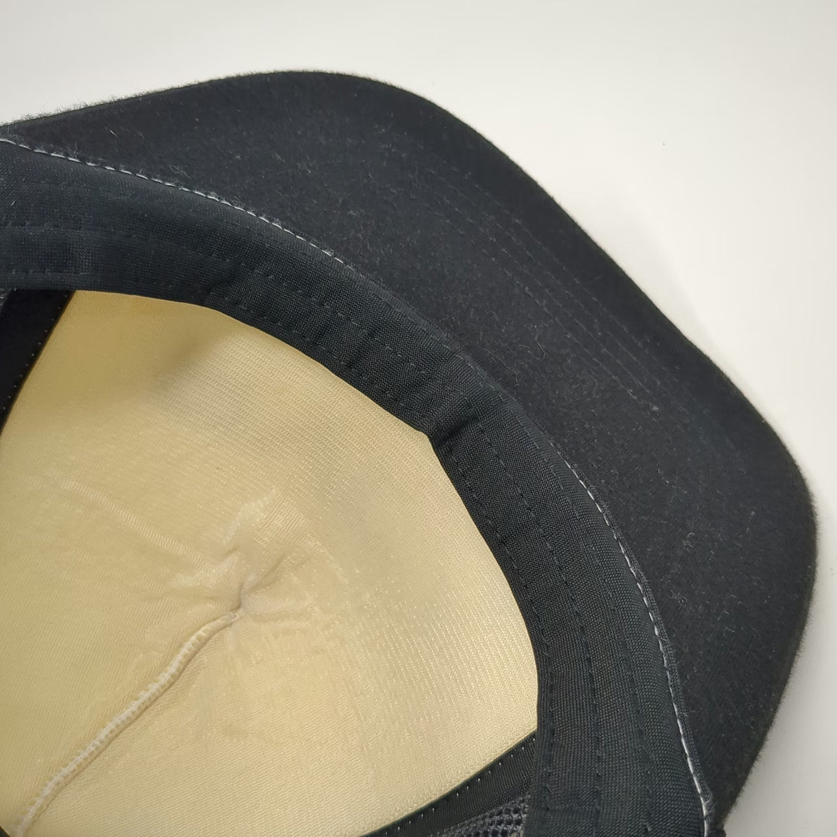 RVCA Trucker Hat Black One Size Mesh Back Snapback Rope Detail Deep Fit