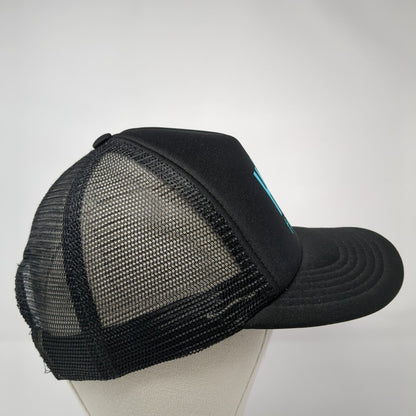 High Fitness Snapback Mesh Back Trucker Hat Black One Size Adjustable