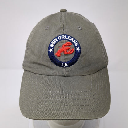 New Orleans LA Lobster Slideback Hat Gray One Size Adjustable 6 Panel