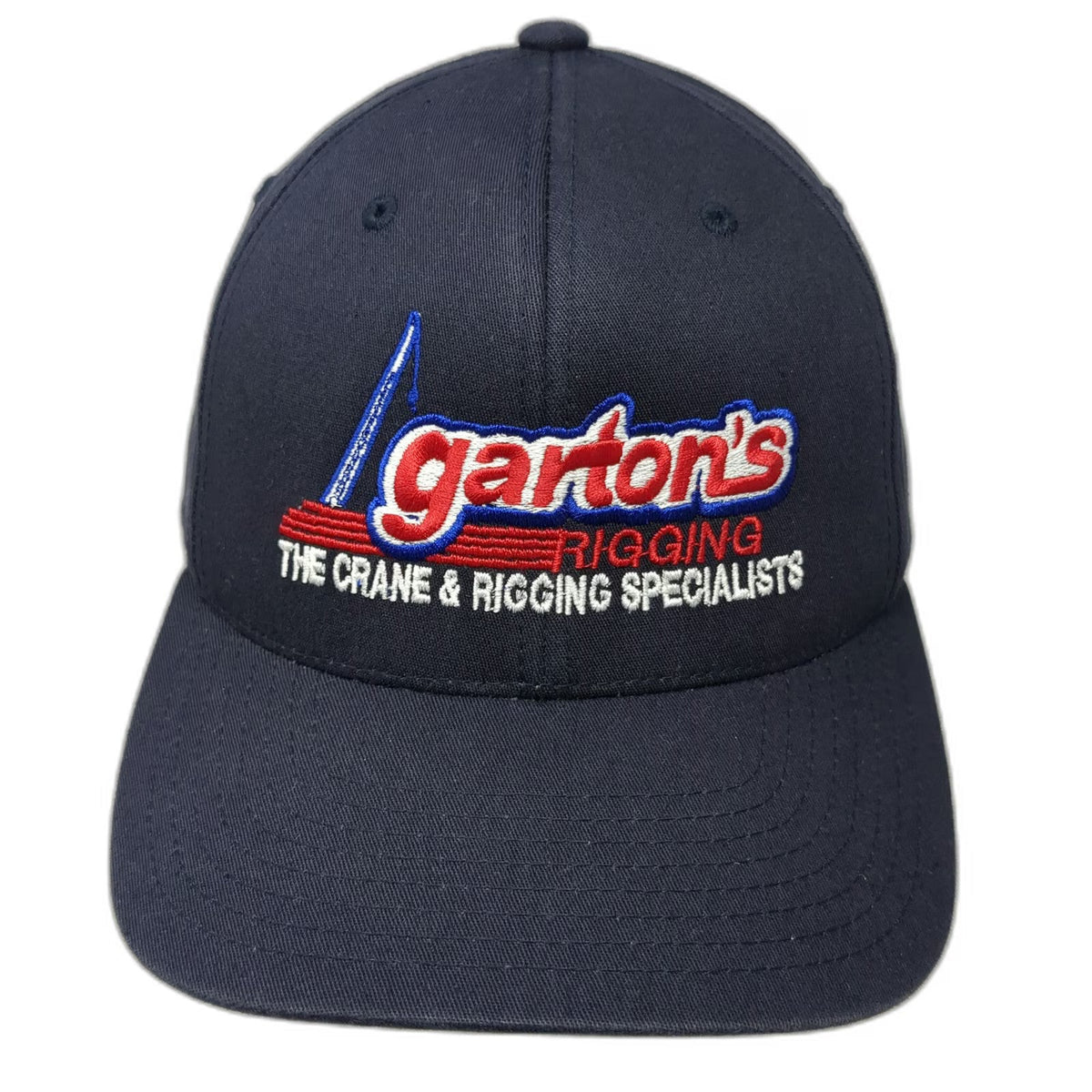 Pacific Headwear Baseball Cap Blue 8 Garton's Rigging Crane Specialists Hat Logo