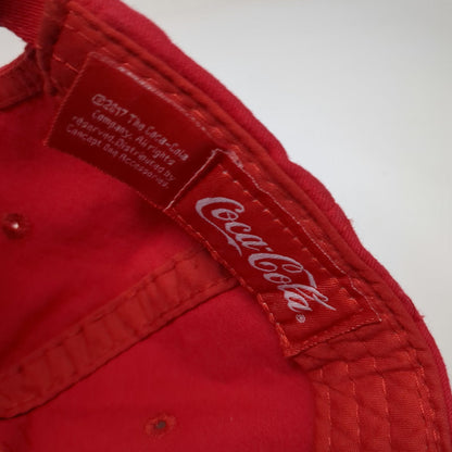 Coca-Cola Baseball Cap Red One Size Slideback Hat Embroidered Logo Curved Brim