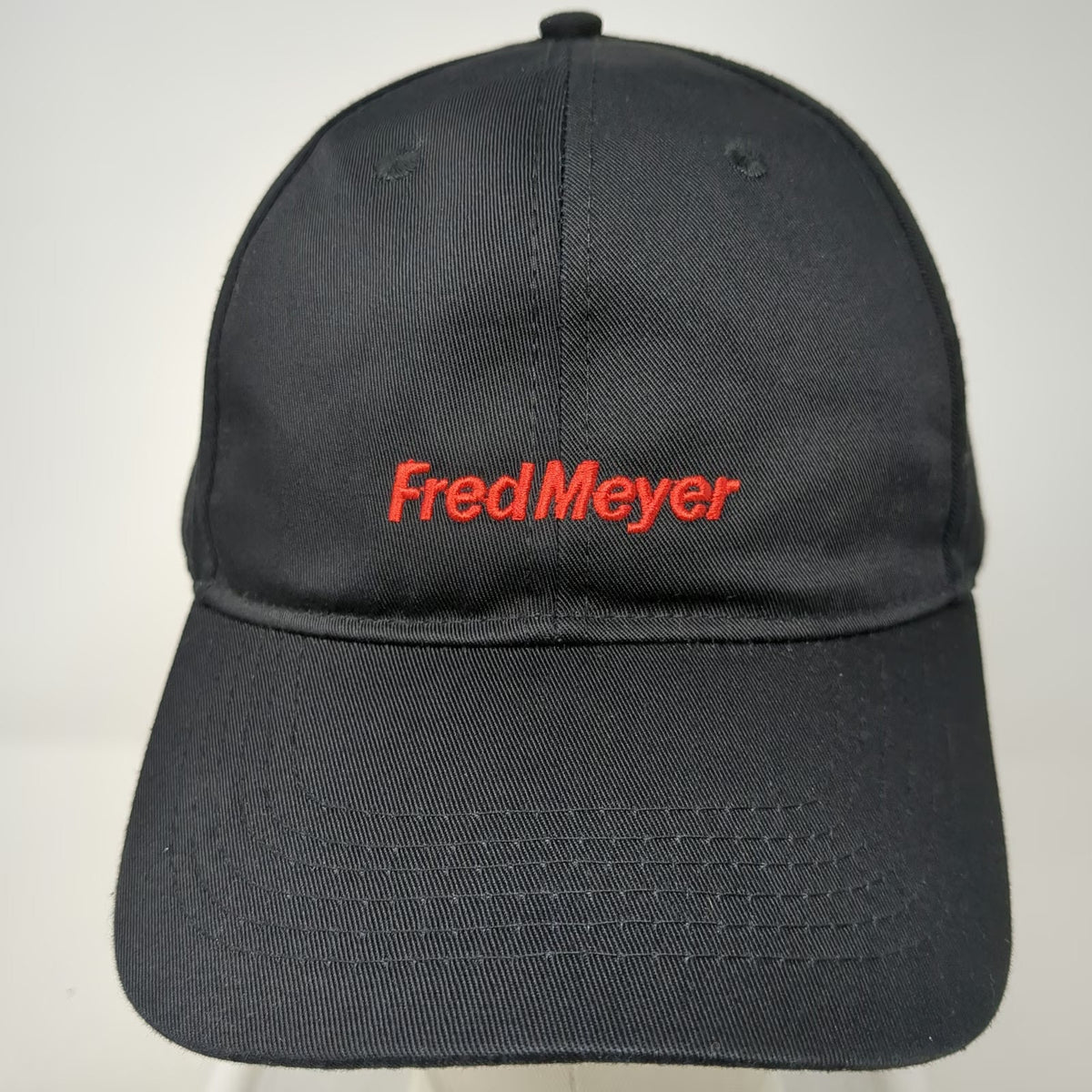 Baseball Cap Black One Size Embroidered Fred Meyer Logo Strapback Retail hat