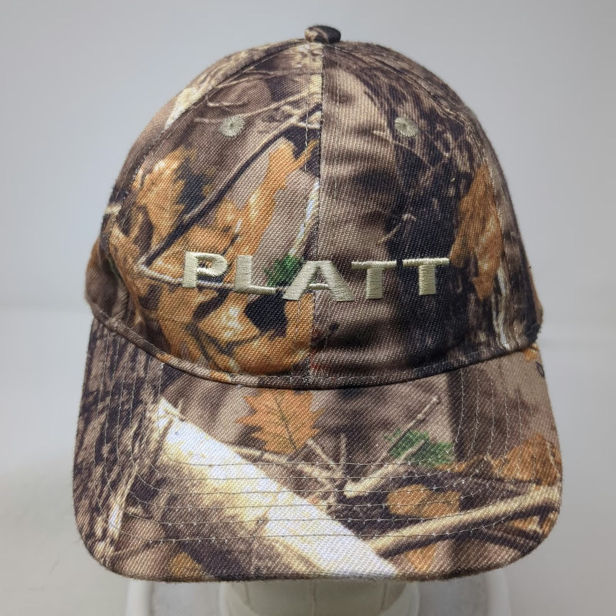 Brown Camo Platt Embroidered Baseball Cap Hat One Size Hunting Fishing Outdoors