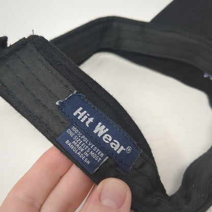 Mini Mart Sun Visor Hat Black One Size Adjustable Strap Embroidered Hit Wear