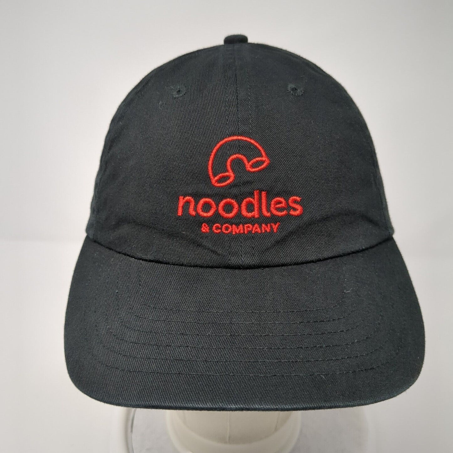 Noodles & Company Strapback Hat Black One Size Embroidered 6 Panel