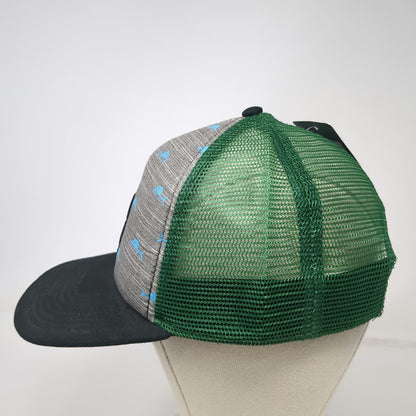 Pistil Trucker Hat Gray Green Blue One Size Mesh Snapback Marlin Pattern Patch