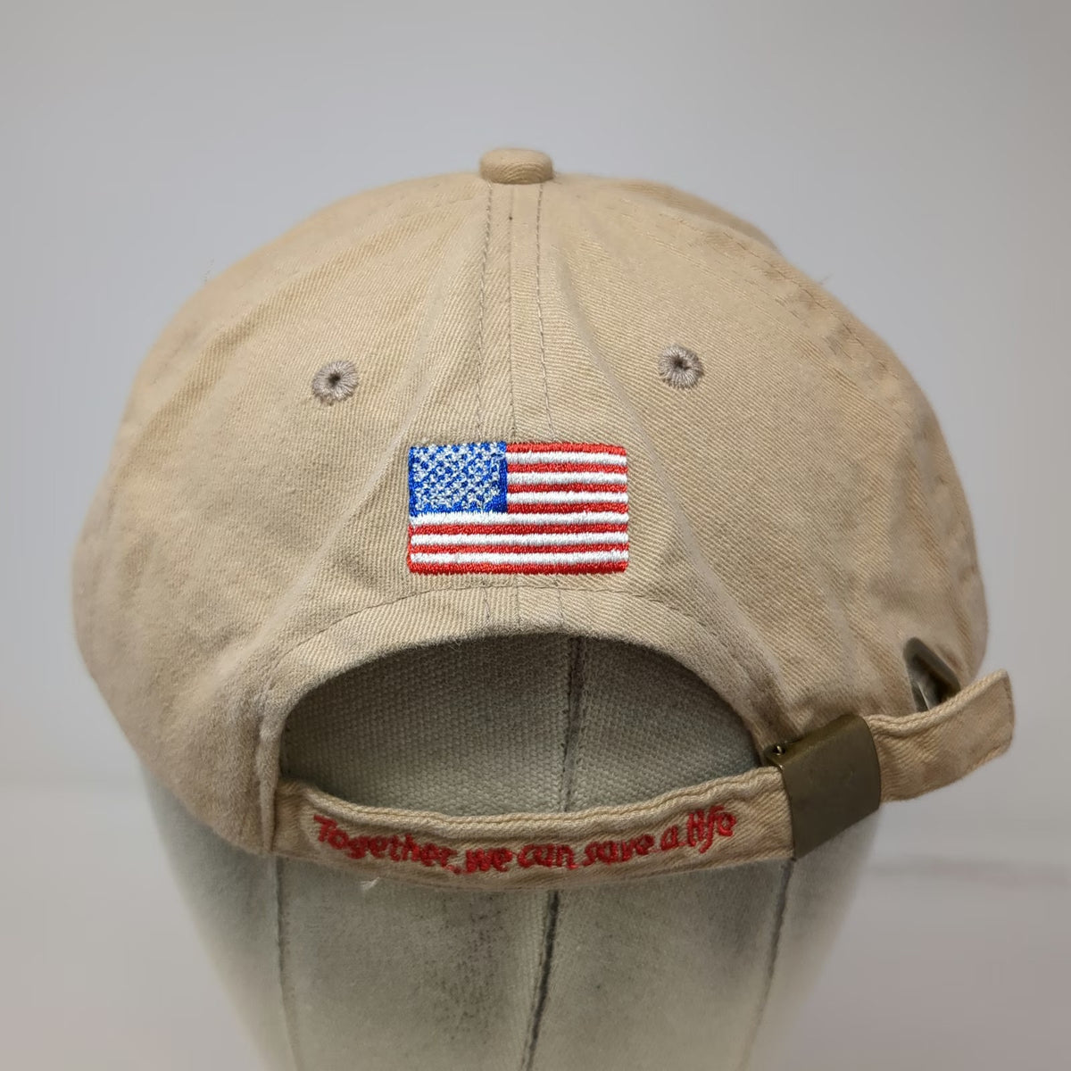 OmniSource American Red Cross Baseball Cap Beige OSFM Flag Give Blood Cotton Hat