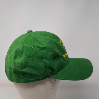 John Deere Snapback Hat Green One Size Embroidered Logo Adjustable