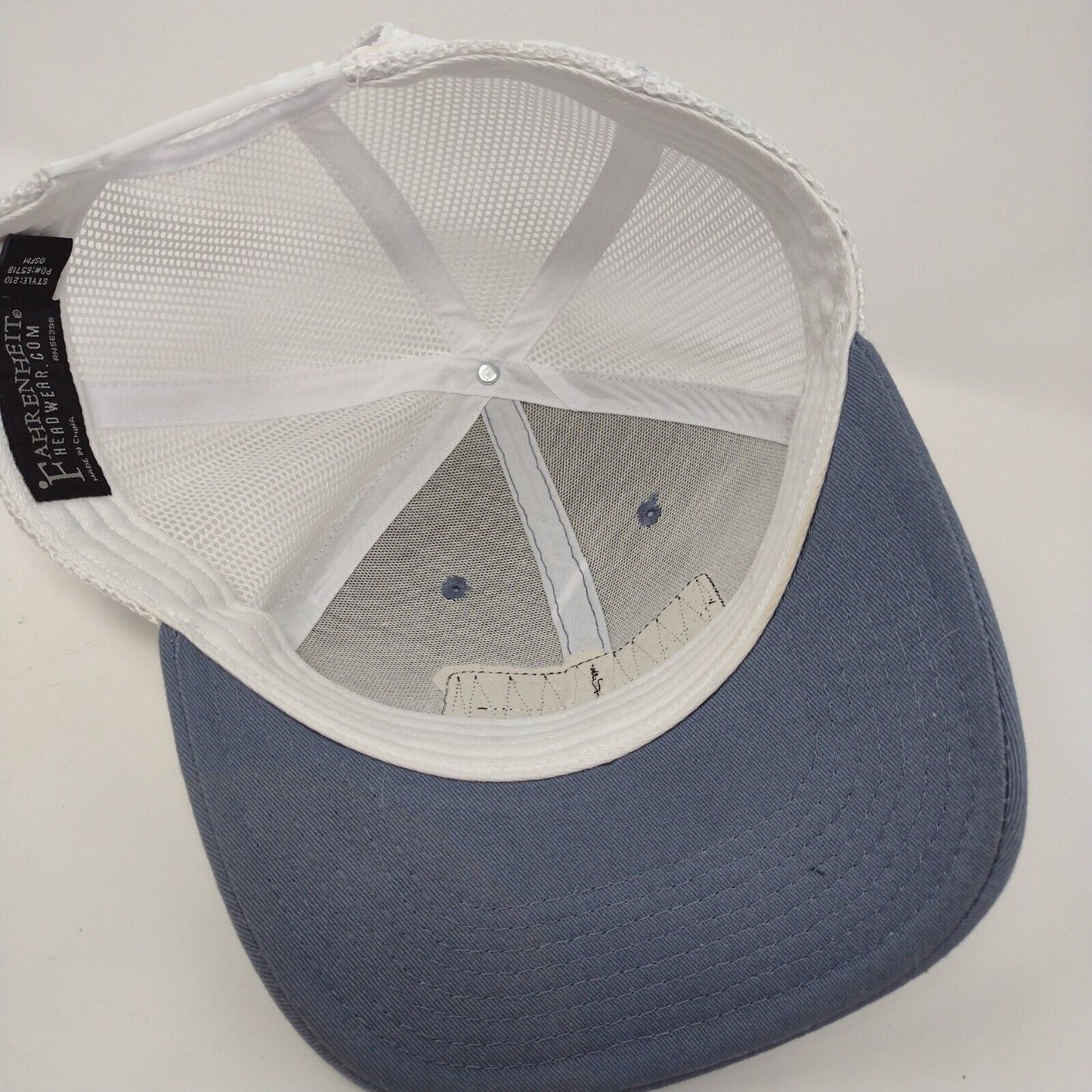 Leisure Supply HASA Snapback Trucker Hat Blue OSFM Adjustable Mesh Fahrenheit