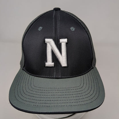 Letter N Fitted Trucker Hat Gray 7 3/8-8 Mesh Back 6 Panel Pacific Headwear