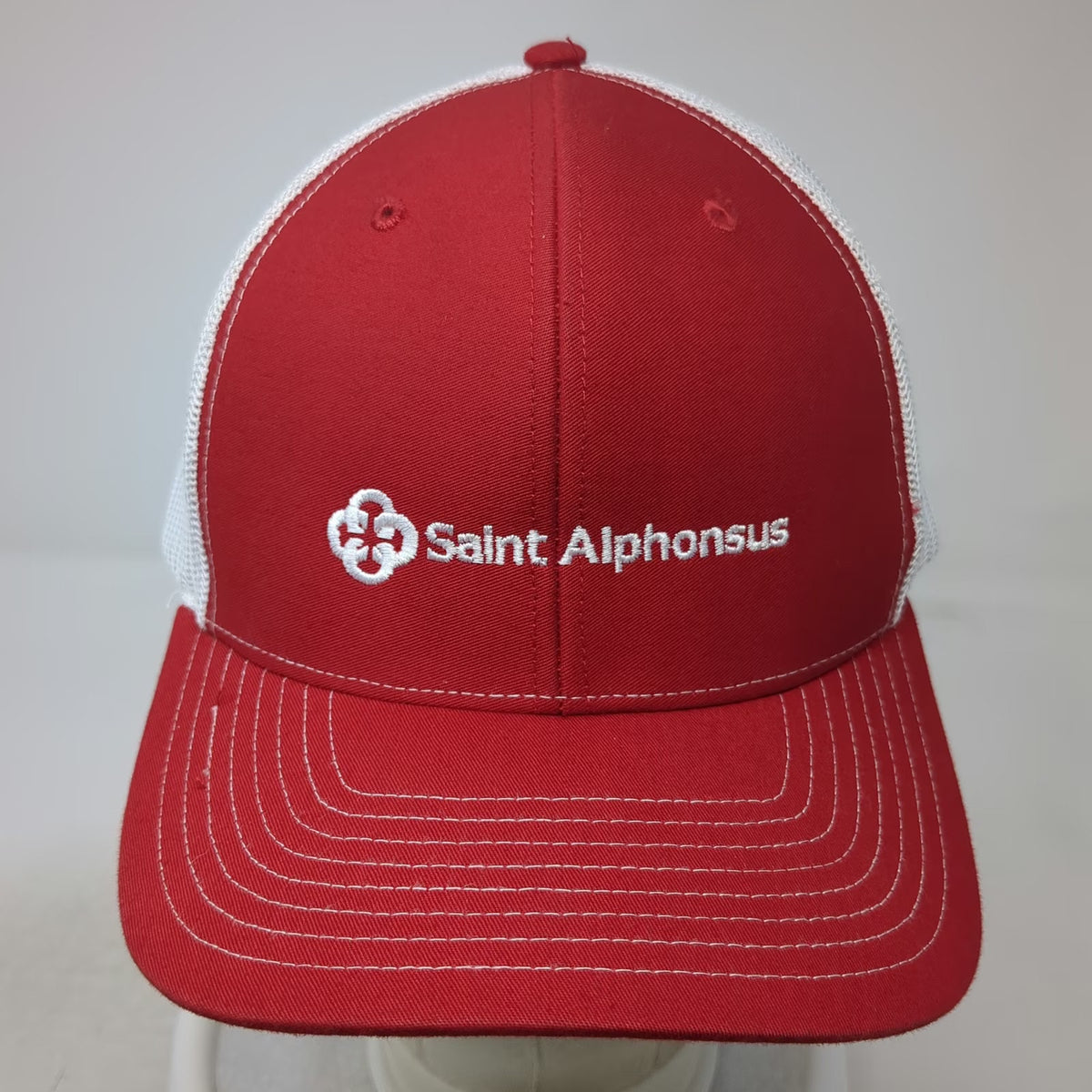 Richardson 112 Trucker Hat Red One Size Mesh Back Snapback Saint Alphonsus Logo