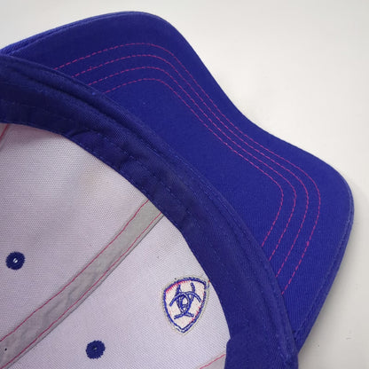Ariat Trucker Hat Blue Pink One Size Snapback Mesh Reflective Logo shield
