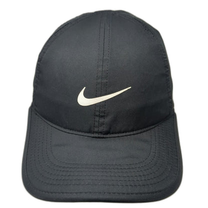 Nike Baseball Cap Black One Size Dri-Fit Featherlight Slideback Hat Swoosh Sport