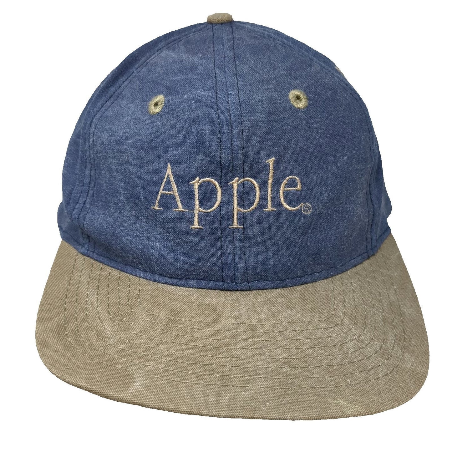 Kati Baseball Cap Blue One Size Apple Logo Slideback Two Tone Hat Vintage