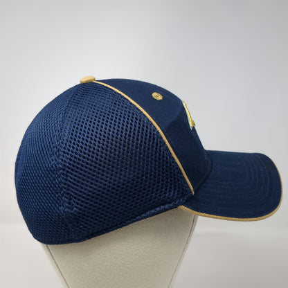 Los Angeles Rams NFL New Era Blue Cap M 39THIRTY Mesh Back Stretch Gold Hat Logo