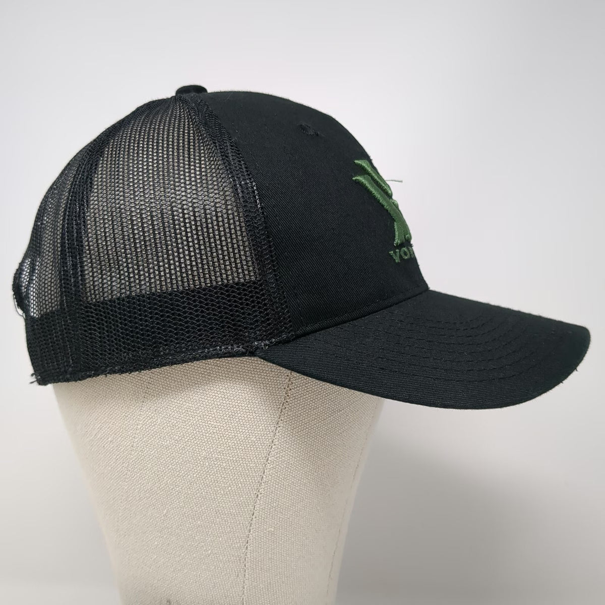 Vortex Trucker Hat Black One Size Mesh Back Snapback Logo Hunting Shooting Cap
