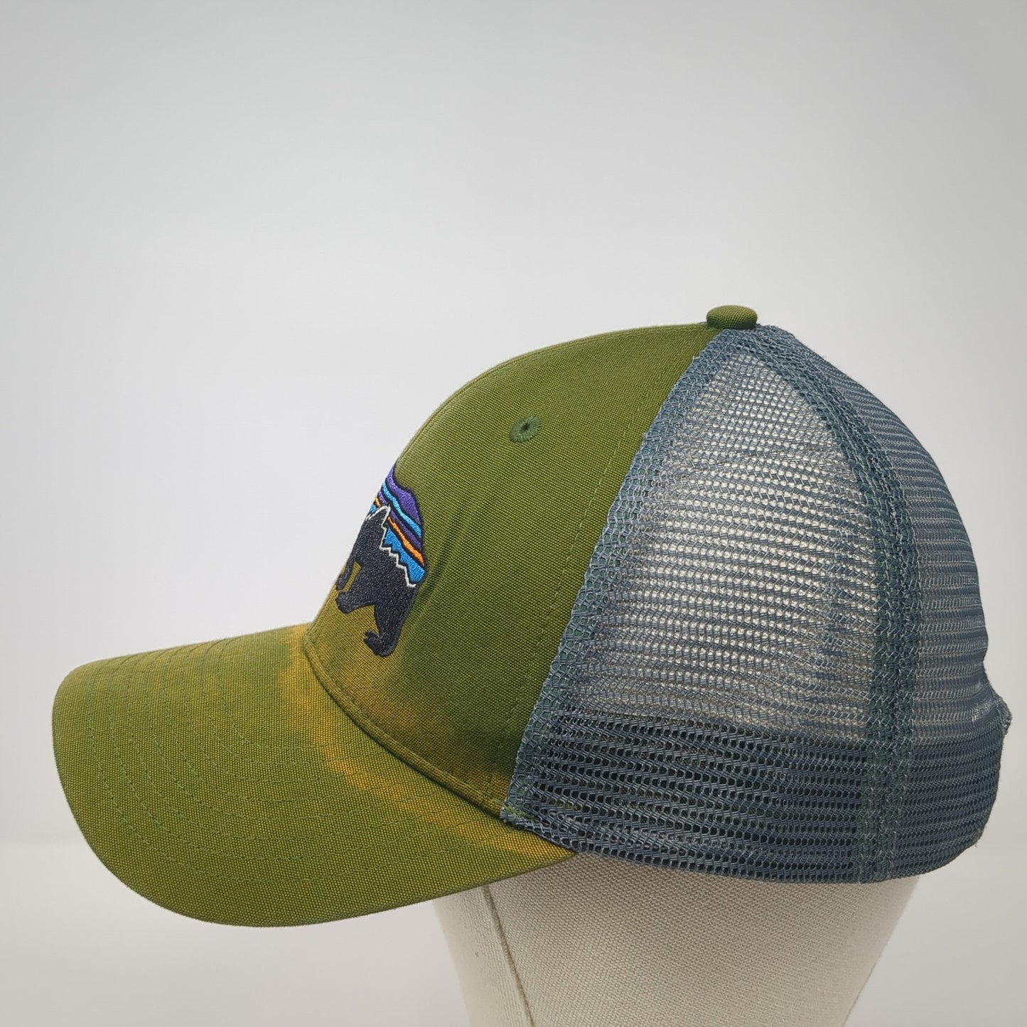 Patagonia Fitz Roy Bear Trucker Hat Multi One Size Embroidered Mesh Back