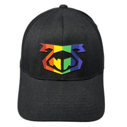 Daithi De Nogla Baseball Cap Black XL Rainbow Logo Flexfit NP Embroidery Hat