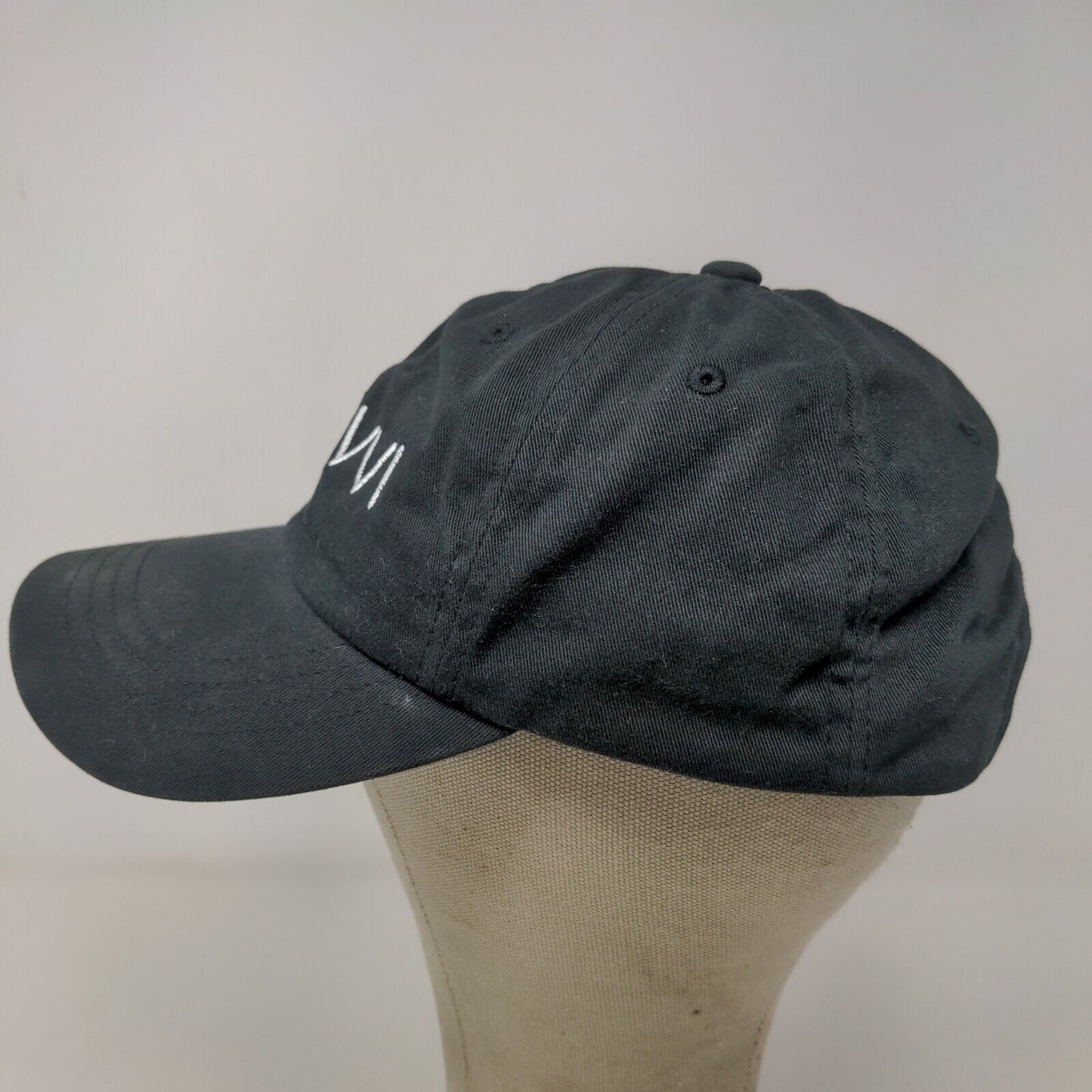 Savvi Men's Slideback Hat Black Adjustable Embroidered Logo 100% Cotton