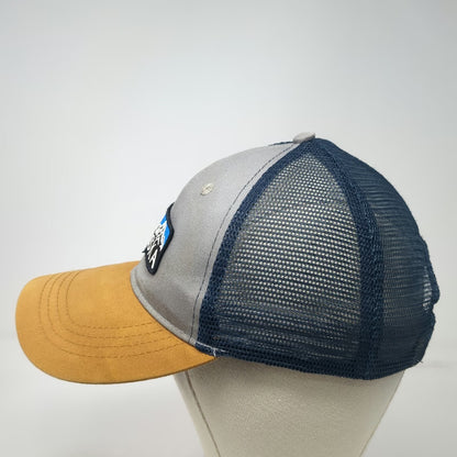 Ace USA Trucker Hat Gray Blue Gold One Size Alaska Mountain Patch Snapback
