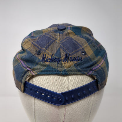 Mickey Mouse Kids Snapback Hat Multicolor One Size Adjustable Plaid