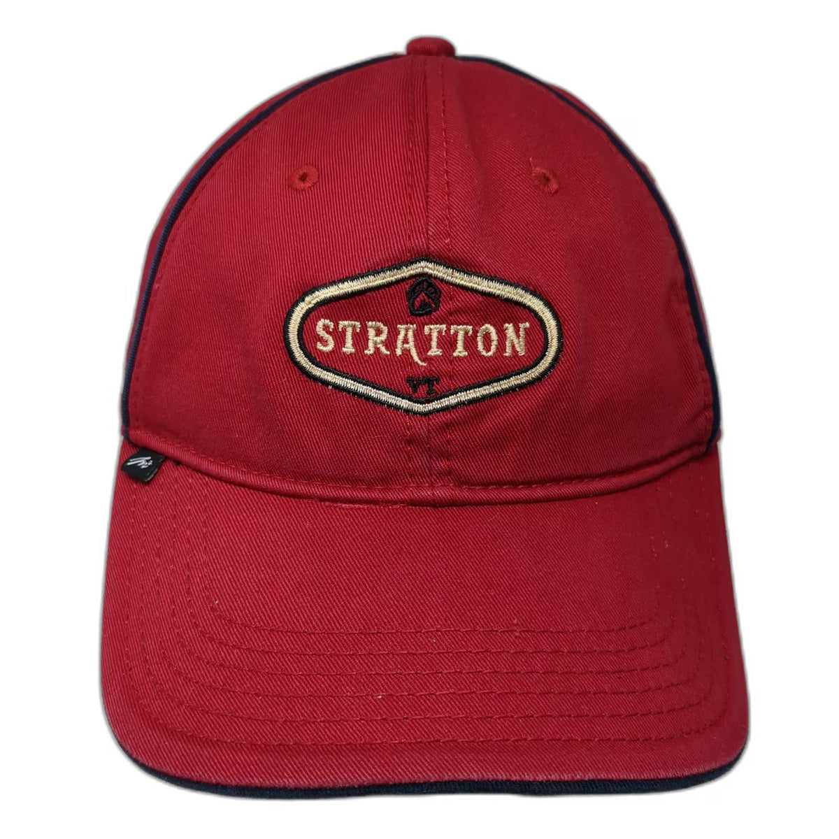 The Merkley Headgear Stratton VT Ski Resort Hat Baseball Cap Red Blue One Size