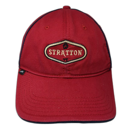 The Merkley Headgear Stratton VT Ski Resort Hat Baseball Cap Red Blue One Size