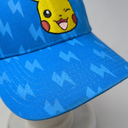 Pikachu Snapback Hat Blue One Size Adjustable Embroidered 6 Panel Pokemon