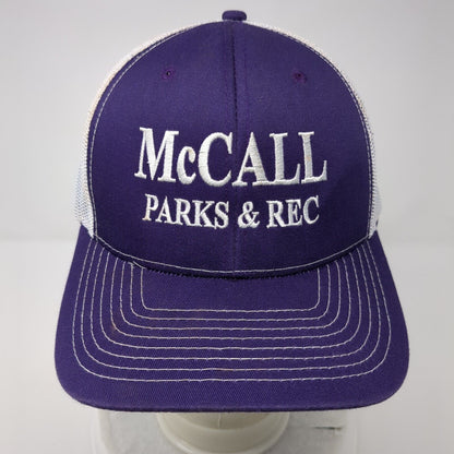 McCall Parks & Rec Snapback Trucker Hat Purple OSFM Adjustable Mesh Back NV Caps