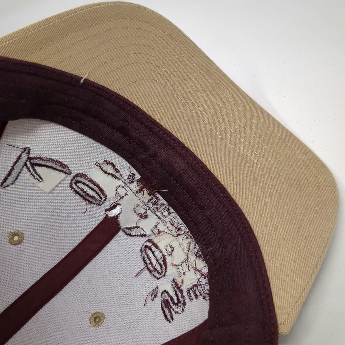 Richardson Trucker Hat Beige Purple One Size Mesh Snapback Coffee Logo Cafe PB