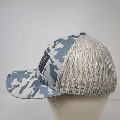 Free Fly Trucker Hat Gray Blue Camo One Size Mesh Snapback Fishing Logo Patch