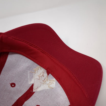 Brian Head Resort Strapback Hat Red OS Adjustable Embroidered Port & Company