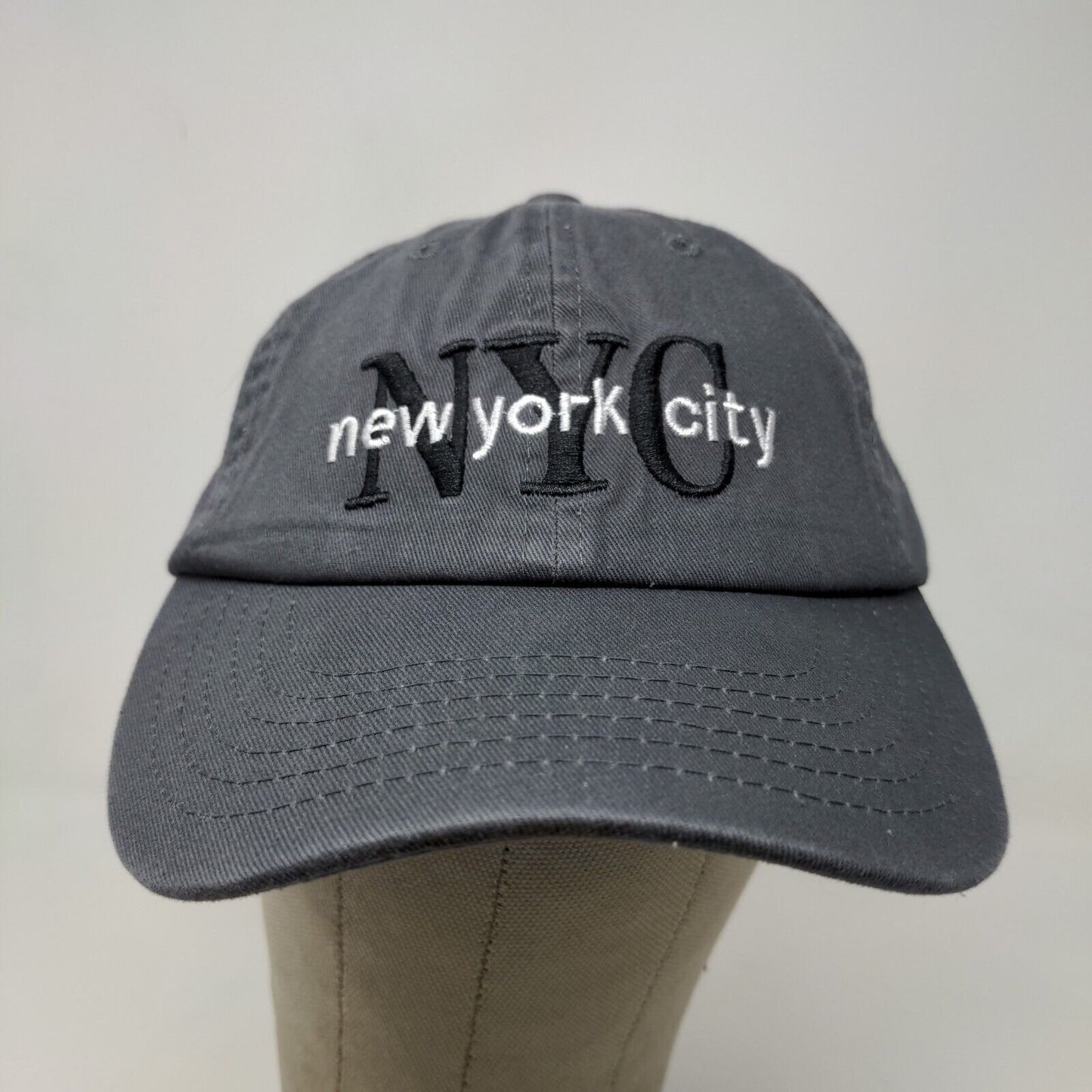 E by Elidan Men's Slideback Hat Gray Embroidered New York City Logo Cotton