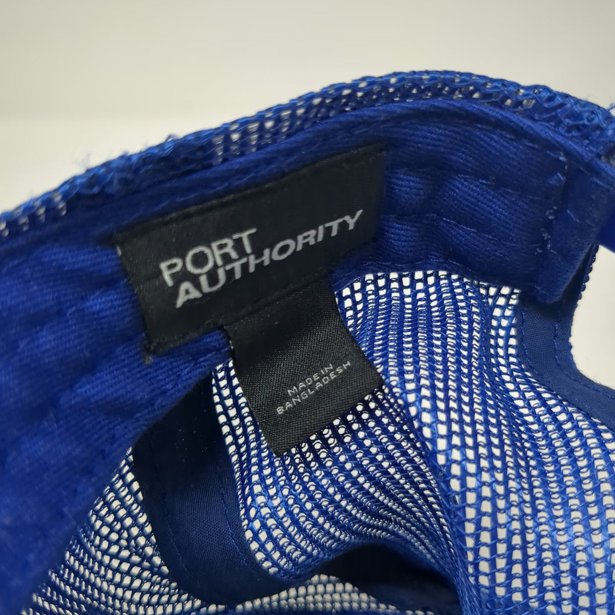 Port Authority Trucker Hat Blue One Size River Edge Mountains Mesh Snapback