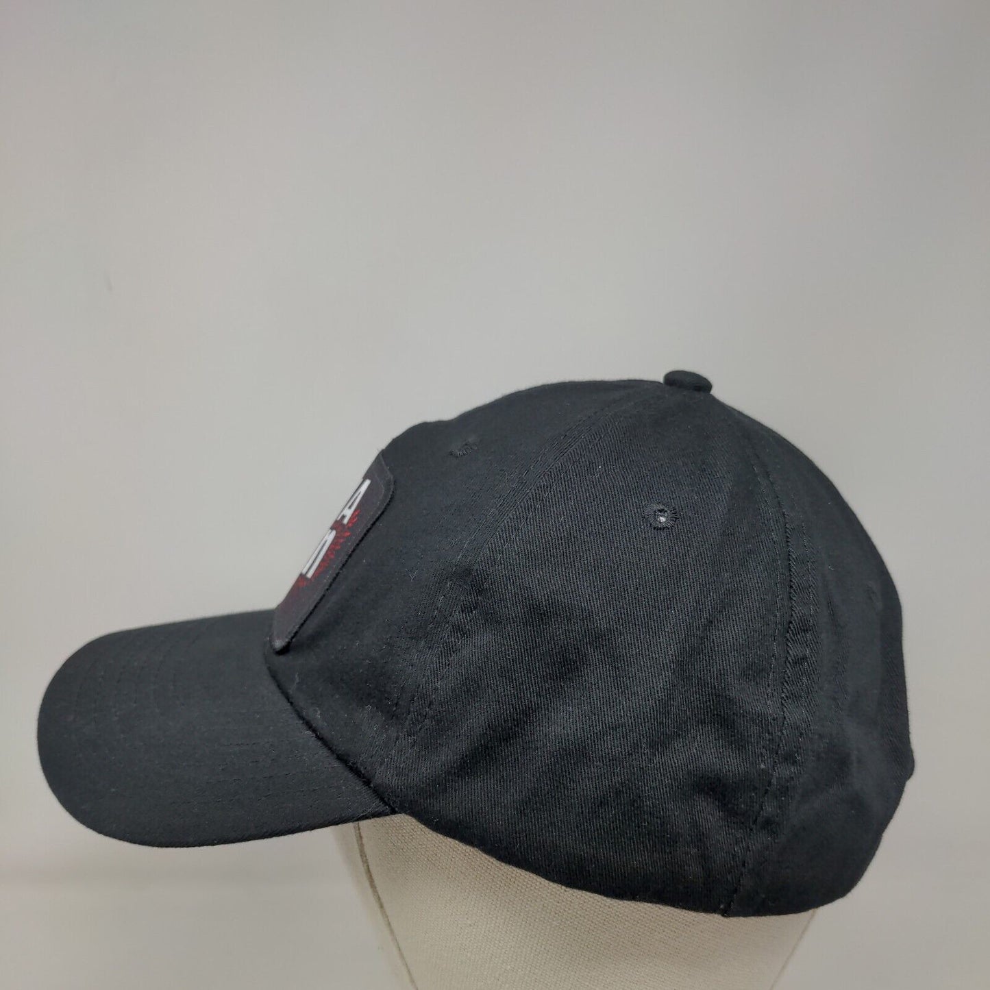 VIVAZEN Patch Slideback Hat Black OSFM Adjustable Vent Holes 6 Panel