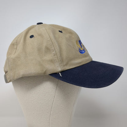 Falcon Baseball Cap Beige Blue One Size JP Logo Two Tone Slideback Hat Twill