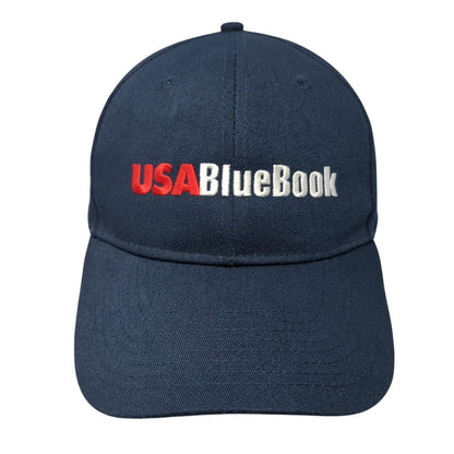 USA Blue Book Strapback Hat Blue One Size Embroidered 6 Panel Hit Wear
