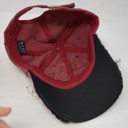 Red Baseball Cap One Size Aruba Happy Island 1499 Cotton Adjustable Souvenir Hat