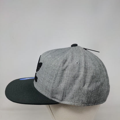 Adidas Trefoil Snapback Hat Gray OSFM Adjustable Fit Colorblock