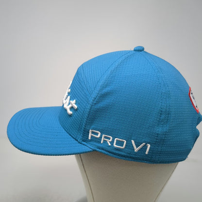 Titleist Snapback Hat Blue OSFM Pro V1 FootJoy FJ Golf Raised Sport Embroidery