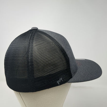 Flexfit Baseball Cap Gray M Mesh Back Heathered Graybar Logo Yupoong Fitted Hat