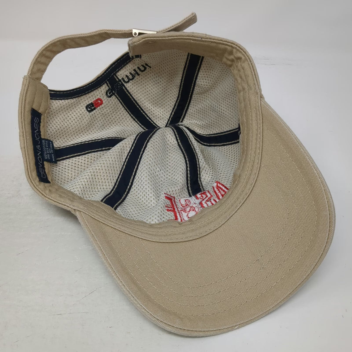 Devon & Jones Baseball Cap Beige One Size AS&E Gemini Logo Slideback Hat Cotton
