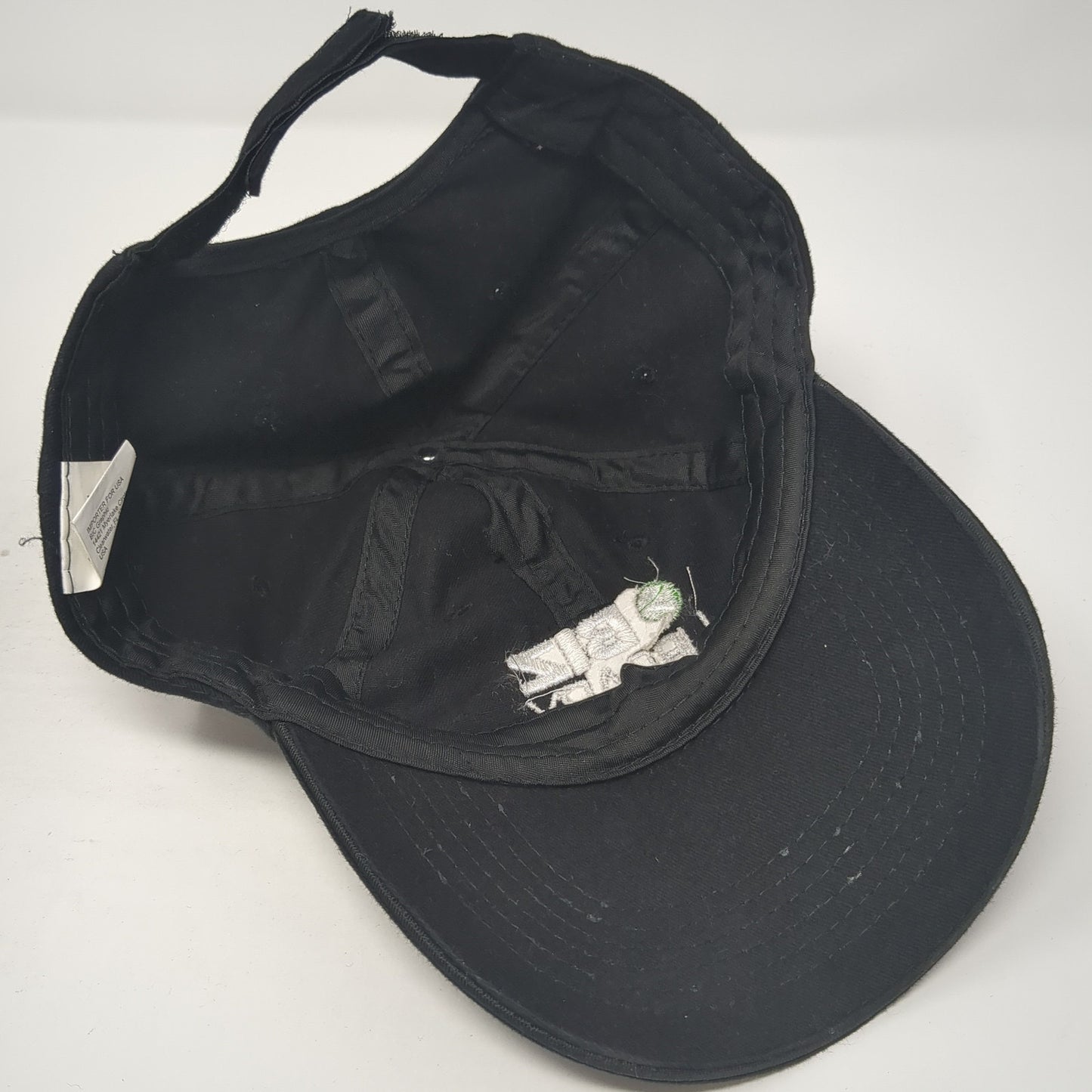 Biz Library Strapback Hat Black One Size Solid Adjustable Embroidered
