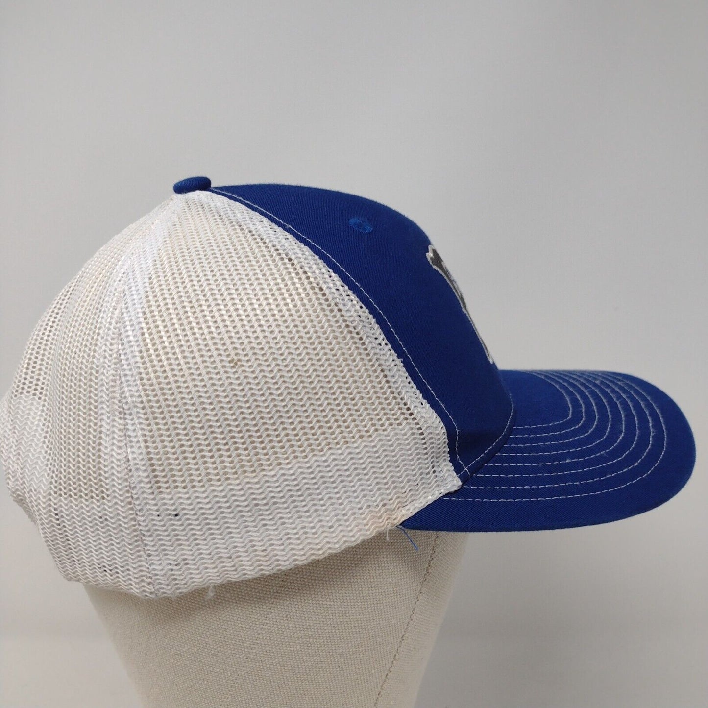 EB Snapback Trucker Hat Blue OSFA Adjustable Embroidered Mesh Back Richardson