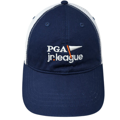 PGA Jr. League Snapback Trucker Hat Blue OS Adjustable Embroidered Mesh Back