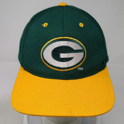 Green Bay Packers NFL ANI Snapback Hat Green One Size Flat Brim Yellow Logo Mix