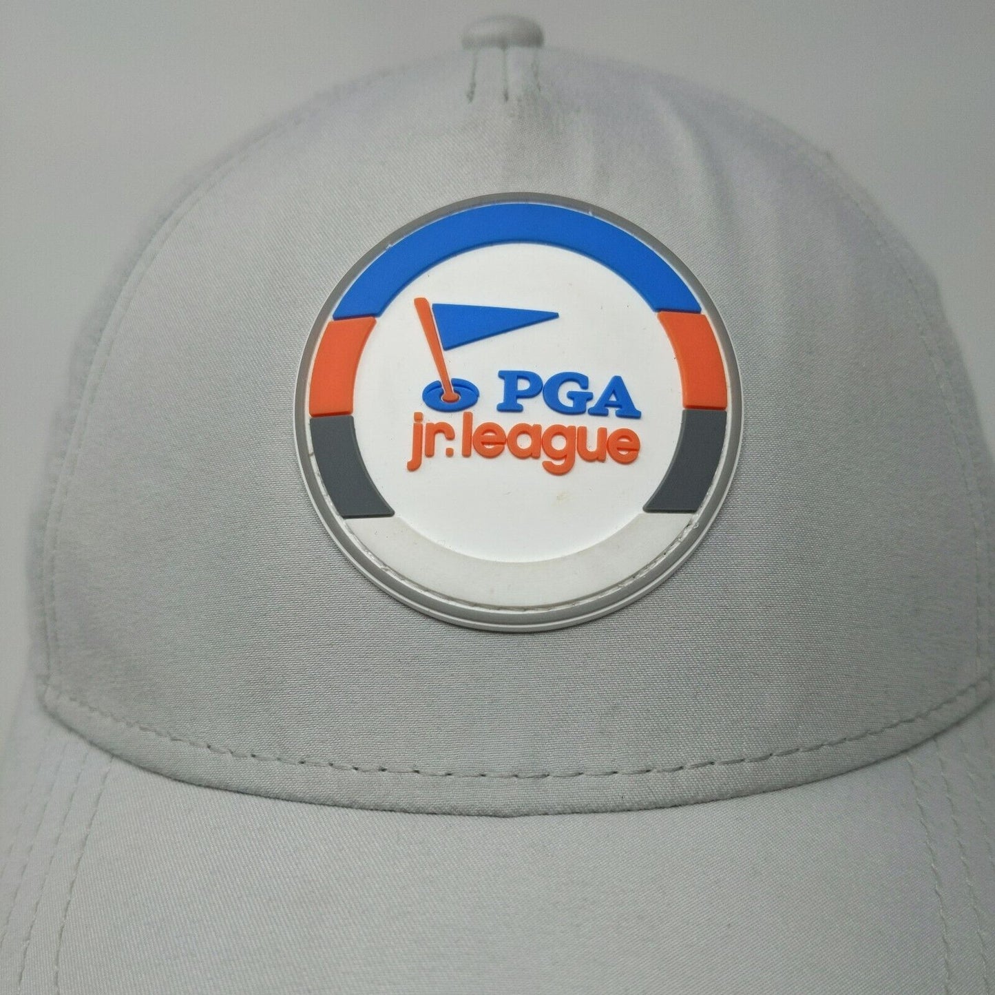 PGA Jr. League Kids Strapback Hat Gray Ages 5-12 Adjustable Breathable Garb