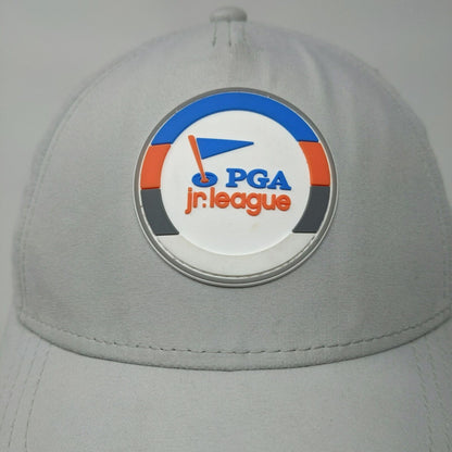 PGA Jr. League Kids Strapback Hat Gray Ages 5-12 Adjustable Breathable Garb