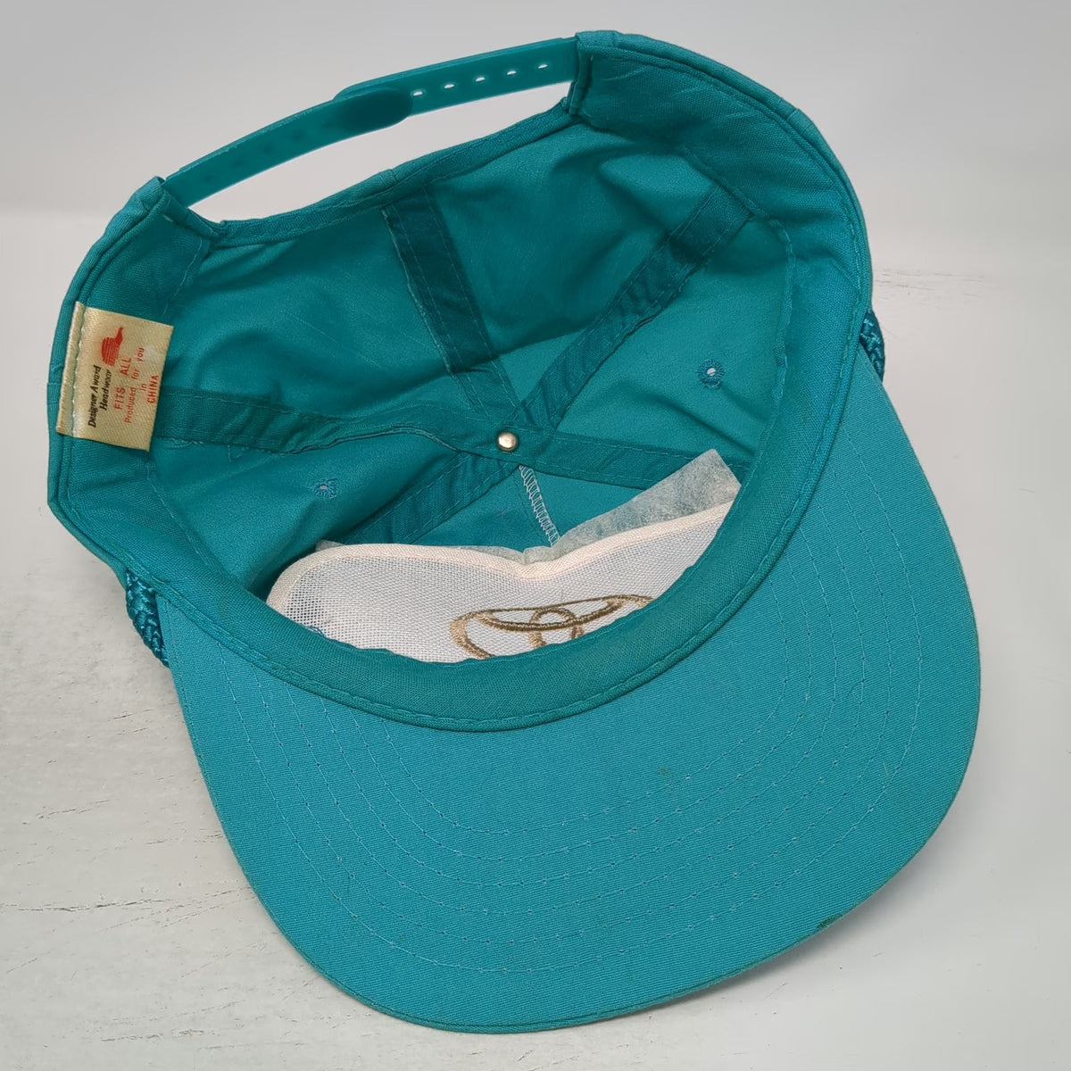Designer Award Trucker Blue OS Hat Toyota Logo Rope Snapback Auto Car Vintage