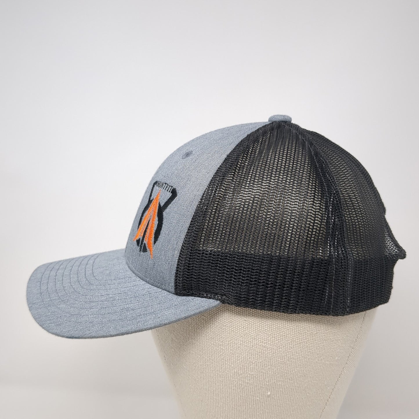 Richardson Snapback Mesh Back Trucker Hat Gray Small Embroidered Logo